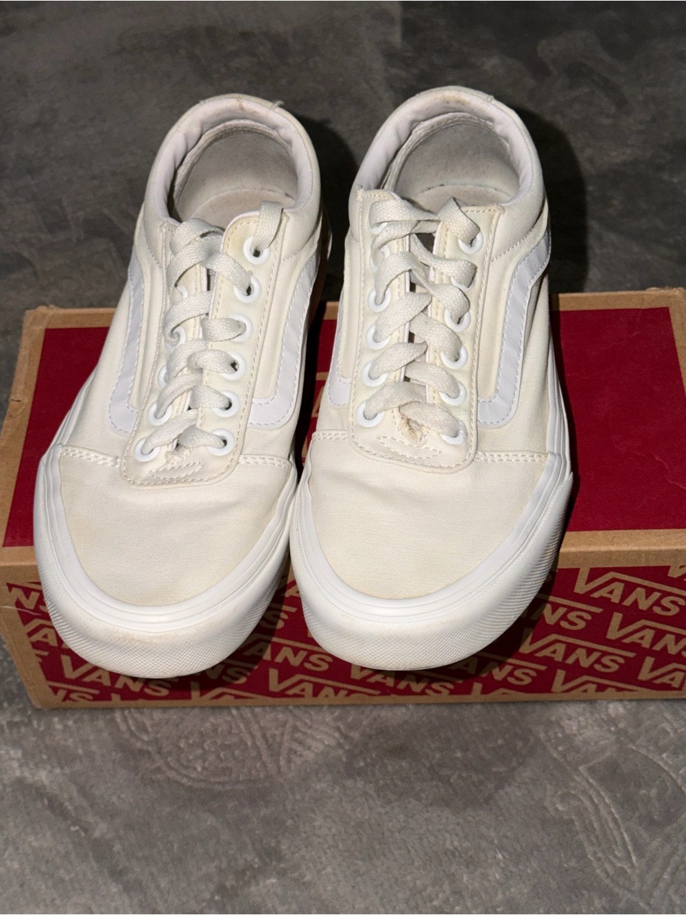 Vans White Low-Top Old Skool Sneakers